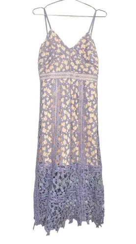 Elliatt  Tingle Lilac Nude Guipure Lace Midi Cami Dress