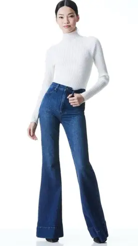 Alice + Olivia  Beautiful High Rise Bell Jeans in Love Train Size 24