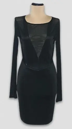 Ark & Co. Black Mini Dress Backless Bodycon Mesh Size Medium
