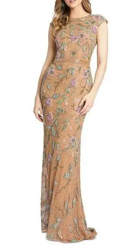 Mac Duggal NEW Beaded Floral Gown, Mustard Yellow in a Size 10, New w/Tag $598