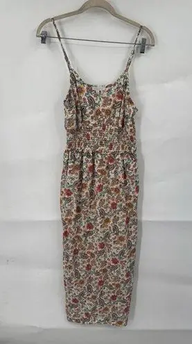 Patrons of Peace Dress Jr Medium Colorful Floral Bohemian Fairy Peasant Midi