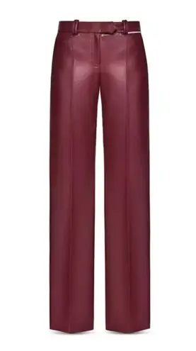 Aleksandre Akhalkatsishvili Faux Leather Pants in Burgundy, NWT, Size XS Red