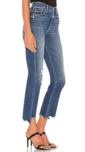 MOTHER The Insider Step Chew Hem Jeans in Dancing on Coals size 25 Blue
