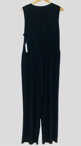 Tahari NWT USA Women’s 2X Liquid Knit Wide Leg Black & White Sleeveless Jumpsuit