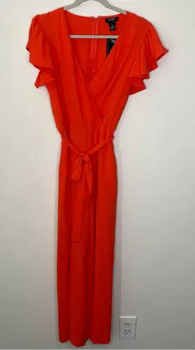 MSK Jumpsuit Orange Crop Wide Leg M Size M