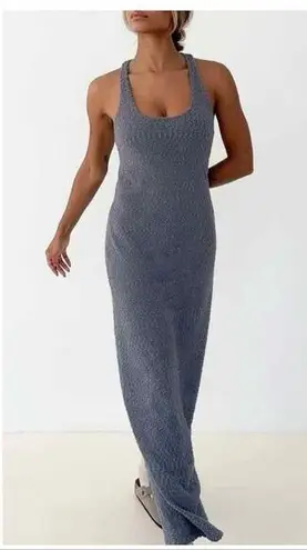 Rumored Cloud Nine Racerback Textured Maxi Dress Blue Size Small Resort Wear