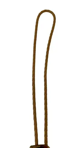 Handmade Leather Horse Medallion Western Bolo Tie EUC OS Cowgirl Tan Gold Tone