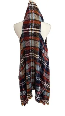 PLAID Womens Oversized Asymmetrical Scarf Vest One Size Size undefined
