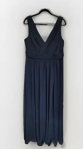 Dessy Collection Vivian Diamond Collection Chiffon Gown Style 2894 Size 18R Navy Blue
