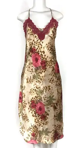 Lucy Pereda Nightgown Slip Dress Robe Kimono Size Medium VTG Y2K Lace Le…