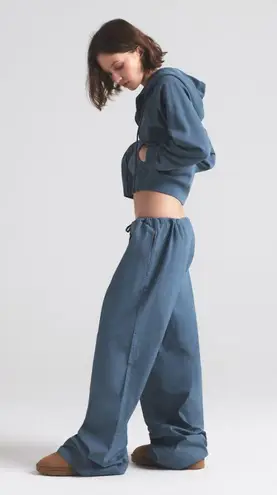 SKIMS Cotton Poplin Straight Leg Pant in Harbor, Size Medium