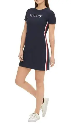 Tommy Hilfiger  women’s navy blue side striped T/shirt dress in size M new