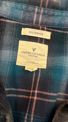 American Eagle Oversized Plaid Button Down