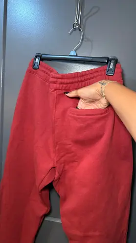 Red Joggers with Bold Yellow Logo Size L