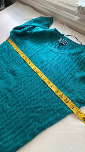 Karen Scott sweater 3/4 sleeves round neck cable knit look size large