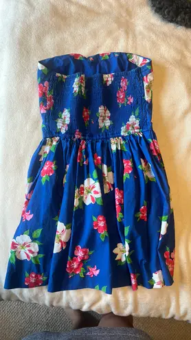 Hollister Strapless Blue Floral Dress