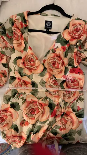 Bobeau High Low Large Floral Print Wrap Dress Size XS