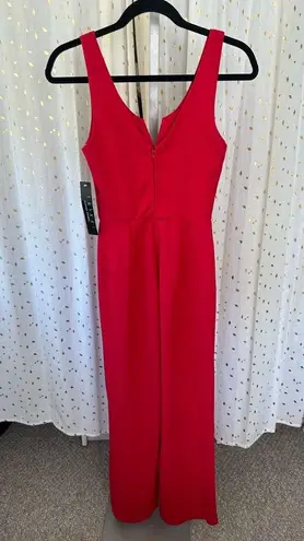 Trixxi  Clothing Company NWT Red Split Neck Sleeveless Wide Leg Jumpsuit S