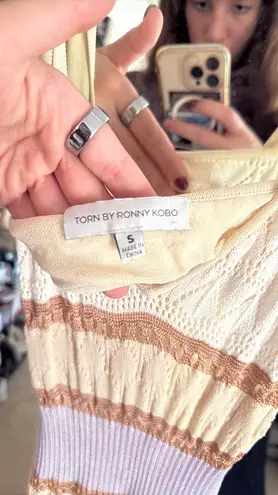 Torn By Ronny Kobo Adriana crochet maxi dress striped dress