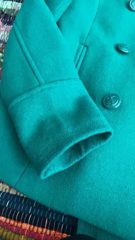 Jcpenney Green Teal Wool Blend Pea Coat Size Medium