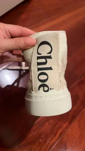 Chloé 🆕 Chloe | Lauren Lace Sneaker Hightop Cream 35 New