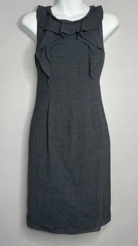 Elie Tahari Wool Blend Dress Womens 2 Office Siren Ruffle Professional Career