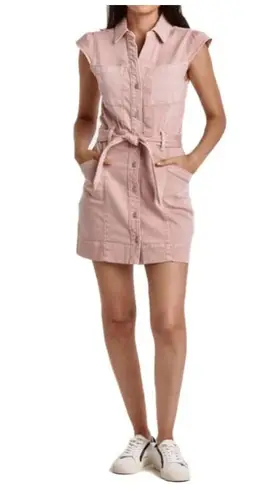 Dear John NWT Pink Denim Tencel Blend Mini Cap Sleeve Short Lily Dress Womens XL
