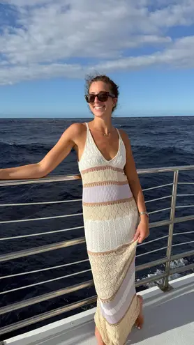 Torn By Ronny Kobo Adriana crochet maxi dress striped dress