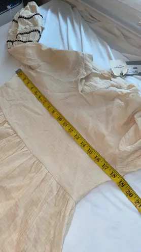 Andthewhy blouse peasant style long sleeve skirted 100% cotton size small NWT