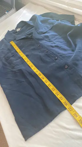 Silk Ncounter button down blouse 100% silk short sleeves collared size large