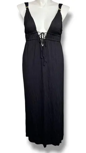 Tropical Escape Tropical Escapes Womens Maxi Dress Swimsuit Coverup Grecian Style Black Large