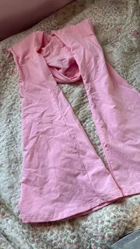 Edikted Pink Flare Fold Over Leggings