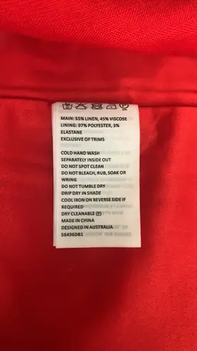 Bardot Tallulah Mini Dress Fire Red Size 10L Nwt