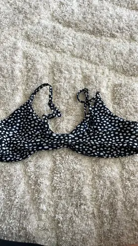 Black Bough Black And White Bikini Top 