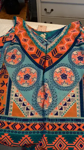 Pink Owl cold shoulder Aztec print blouse Small