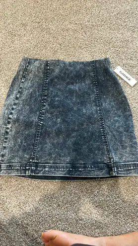 Garage Jean Skirt, Dark Washed