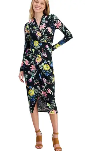 RACHEL Rachel Roy Bret Jersey Dark Floral Dress Size Large Stretch