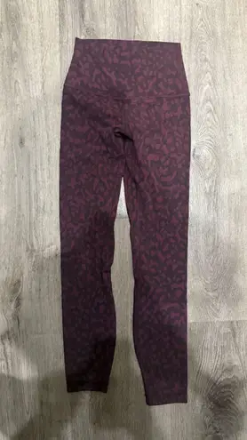 Lululemon  Maroon Leggings Align 23" Leopard 2 thumbnail 1