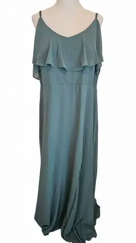 Birdy Grey  Bridesmaid Dress- Chiffon Sea Glass Convertible Dress Size Curve 1X