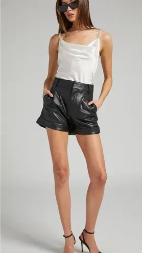 Generation Love Black High Rise Faux Leather Shorts 12 Casual Vegan Womens