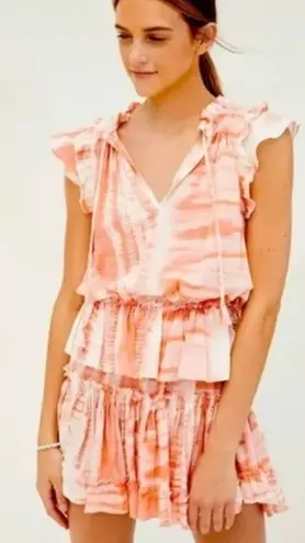 MISA Los Angeles Tie Dye Coral Lilian Orange Dress Womens XS