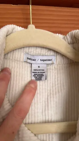 Cropped Corduroy Button Down White thumbnail 4