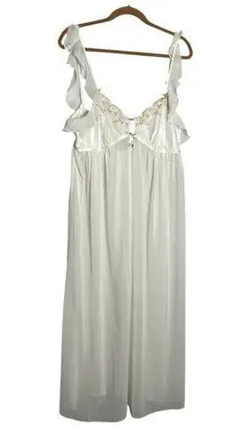 Linea Donatella Vintage White Bridal Lingerie Slip Nightie Sleeveless Ruffle Med