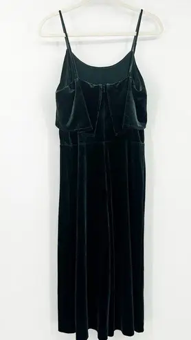 Ali & Jay Womens Party Hustle Culotte Velvet Crop Wide Leg Jumpsuit Size L Green