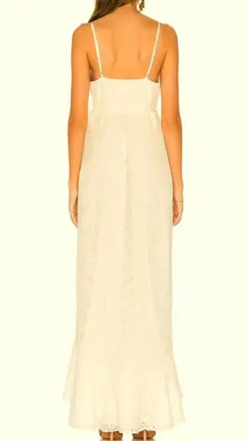 Yumi Kim Meadow Maxi Ivory Lace Belted Wrap V-Neck Crochet Long Midi Dress Gown