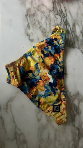 JOLYN Bali Bikini Bottom Yellow Blue Floral Print