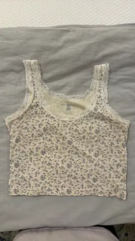 Brandy Melville Lace Floral Tank Top