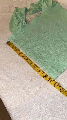 Jolie & Joy crop top square neckline ruffled short sleeves size large NWT