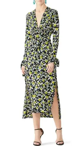 Proenza Schouler Multicolor FLORAL KNOT Crepe Dress Size 2