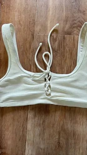 ONIA white erin ribbed bikini top - small